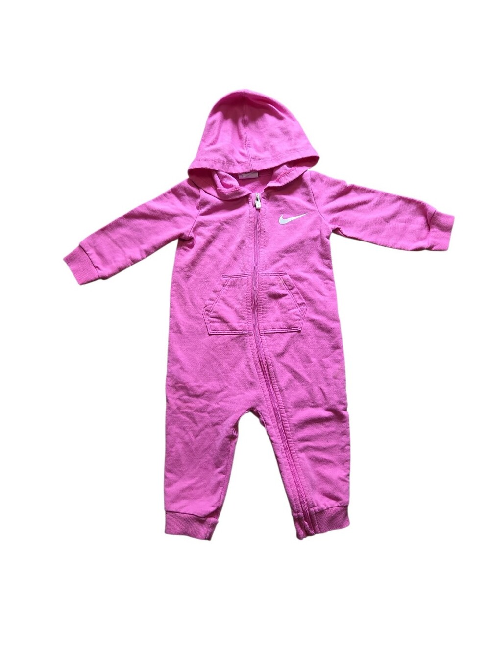 Nike Pink Hooded Zip One-Piece Romper
